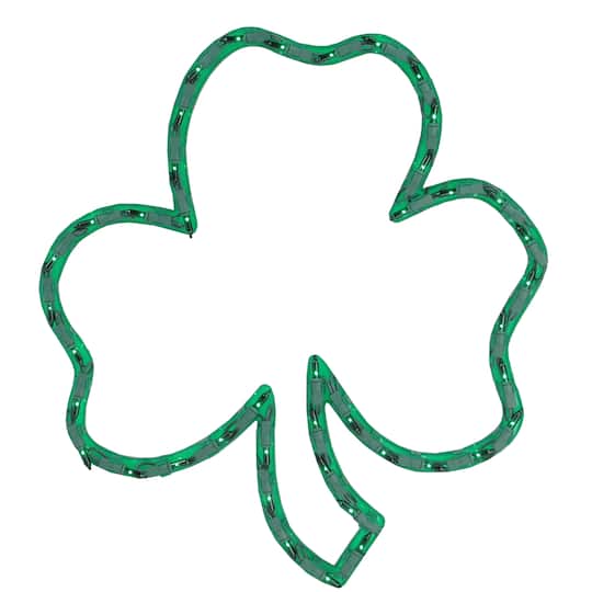 17" St. Patrick's Day Irish Shamrock Lighted Window Silhouette Decoration